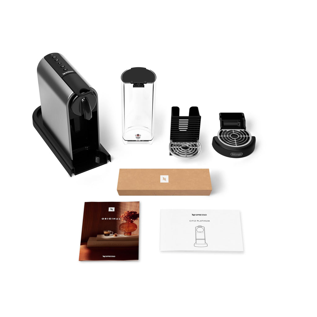 Kaffique - Citiz Kaffeemaschine Silber, 19 Bar + Willkommenskit, moderns Design, Espresso, Lungo und Americano, automatischi Abschaltig