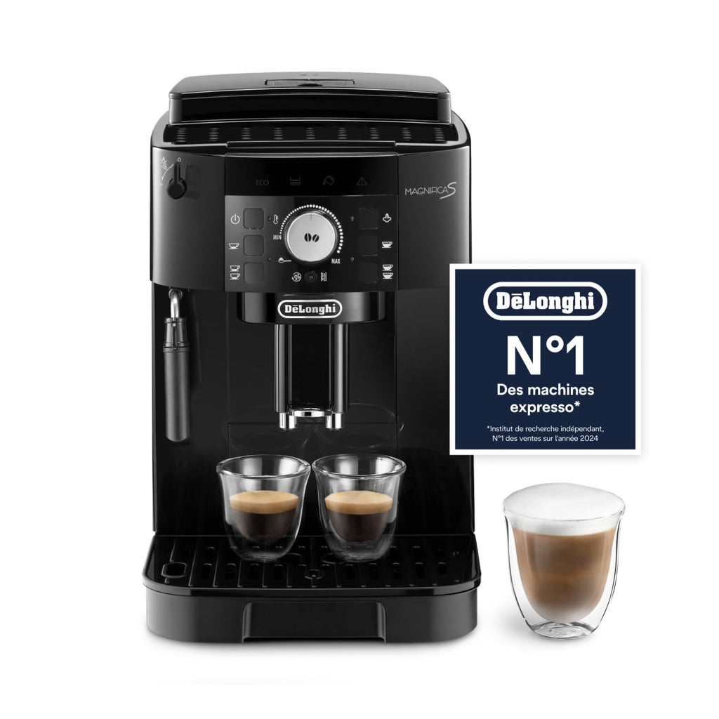 Kaffique - Magnifica S - Perfetti automatische Kaffeemaschine mit manuellem Milchschäumer, Schwarz