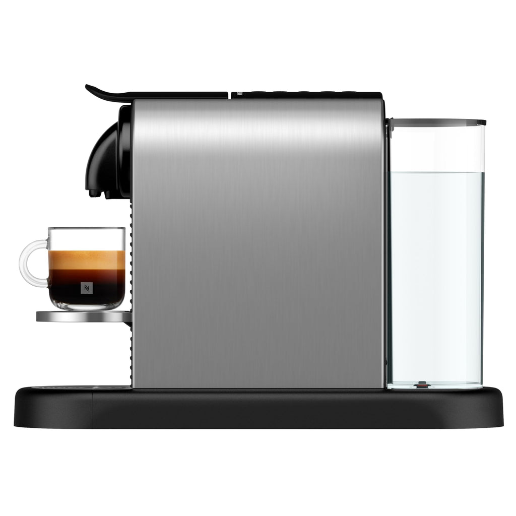 Kaffique - Citiz Kaffeemaschine Silber, 19 Bar + Willkommenskit, moderns Design, Espresso, Lungo und Americano, automatischi Abschaltig