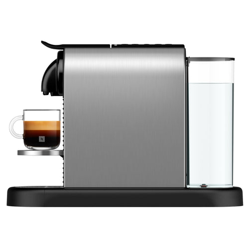 Kaffique - Citiz Kaffeemaschine Silber, 19 Bar + Willkommenskit, moderns Design, Espresso, Lungo und Americano, automatischi Abschaltig