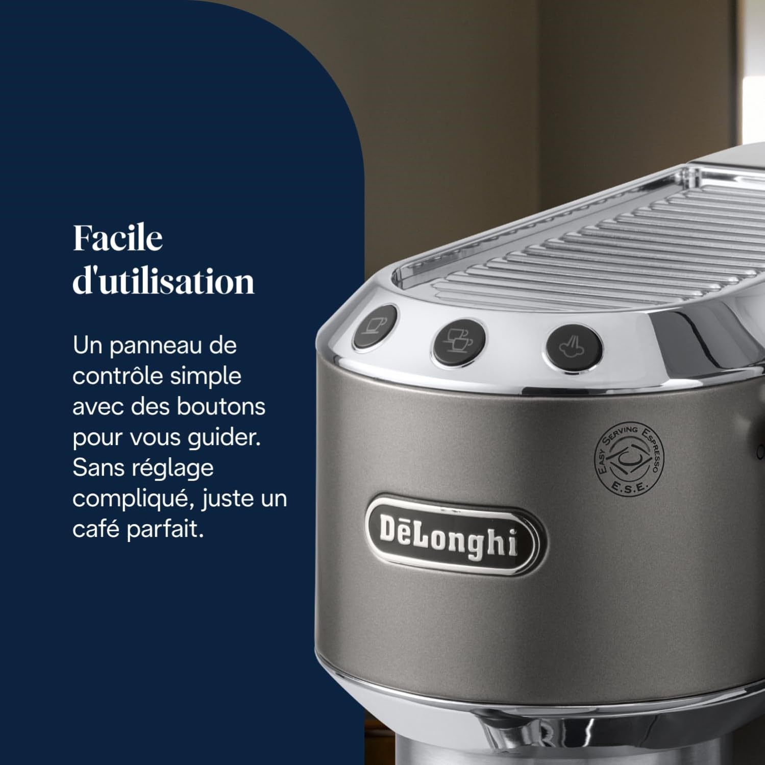 Kaffique - Dedica Style-Perfetto kompakti Espresso-Maschine, Titan