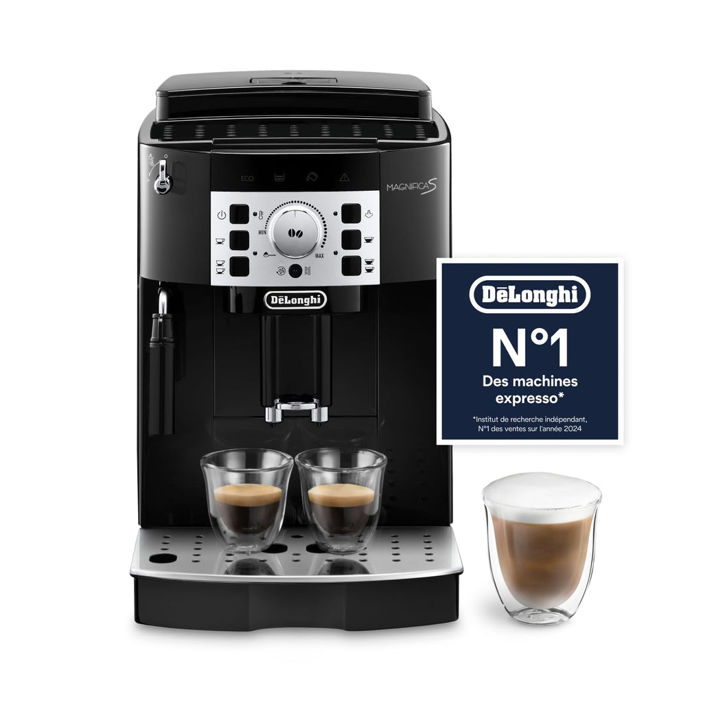 Kaffique - Magnifica S - Perfetti automatische Kaffeemaschine mit manuellem Milchschäumer, Schwarz