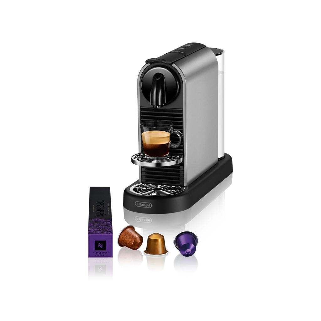 Kaffique - Citiz Kaffeemaschine Silber, 19 Bar + Willkommenskit, moderns Design, Espresso, Lungo und Americano, automatischi Abschaltig