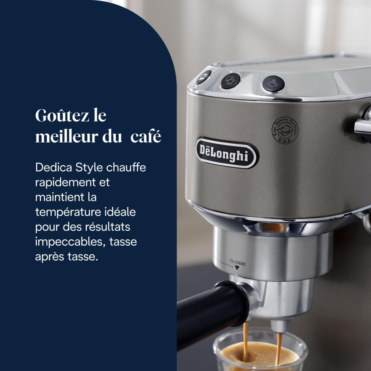Kaffique - Dedica Style-Perfetto kompakti Espresso-Maschine, Titan
