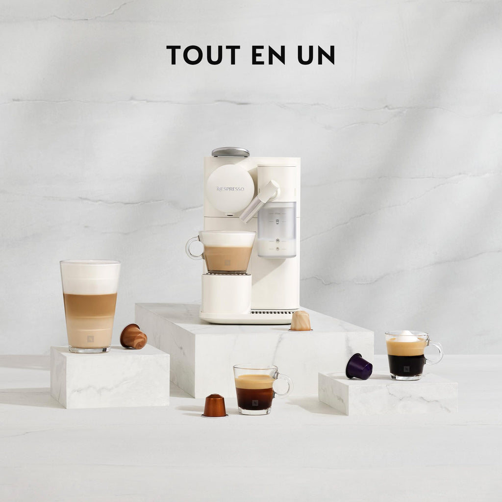 Kaffique - Lattissima One Schwarzi Kaffeemaschine, 19 Bar + Willkommenskit, kompakts Design, Espresso, Lungo und Milchrezept, Automatischi Abschaltig, Schwarz