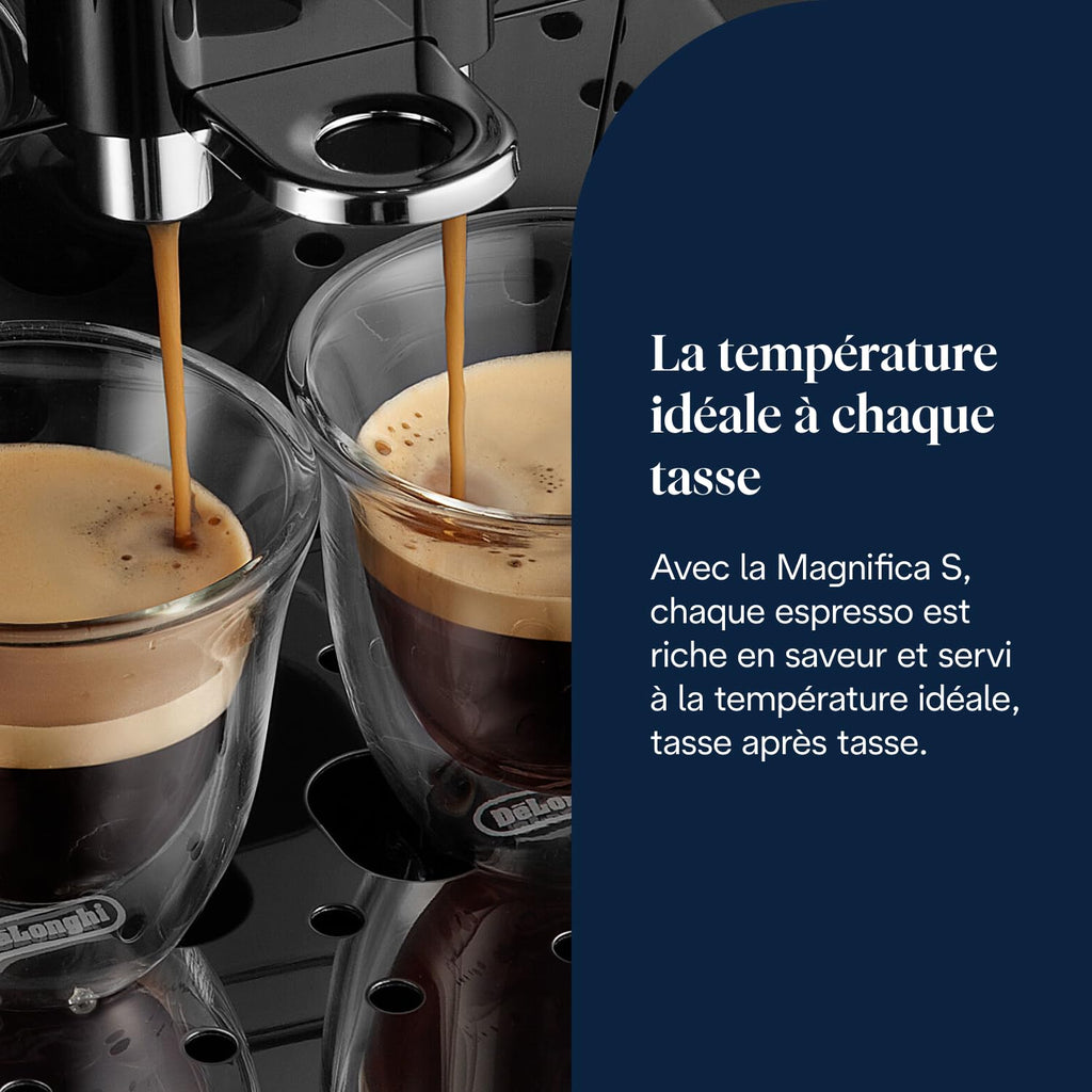 Kaffique - Magnifica S - Perfetti automatische Kaffeemaschine mit manuellem Milchschäumer, Schwarz