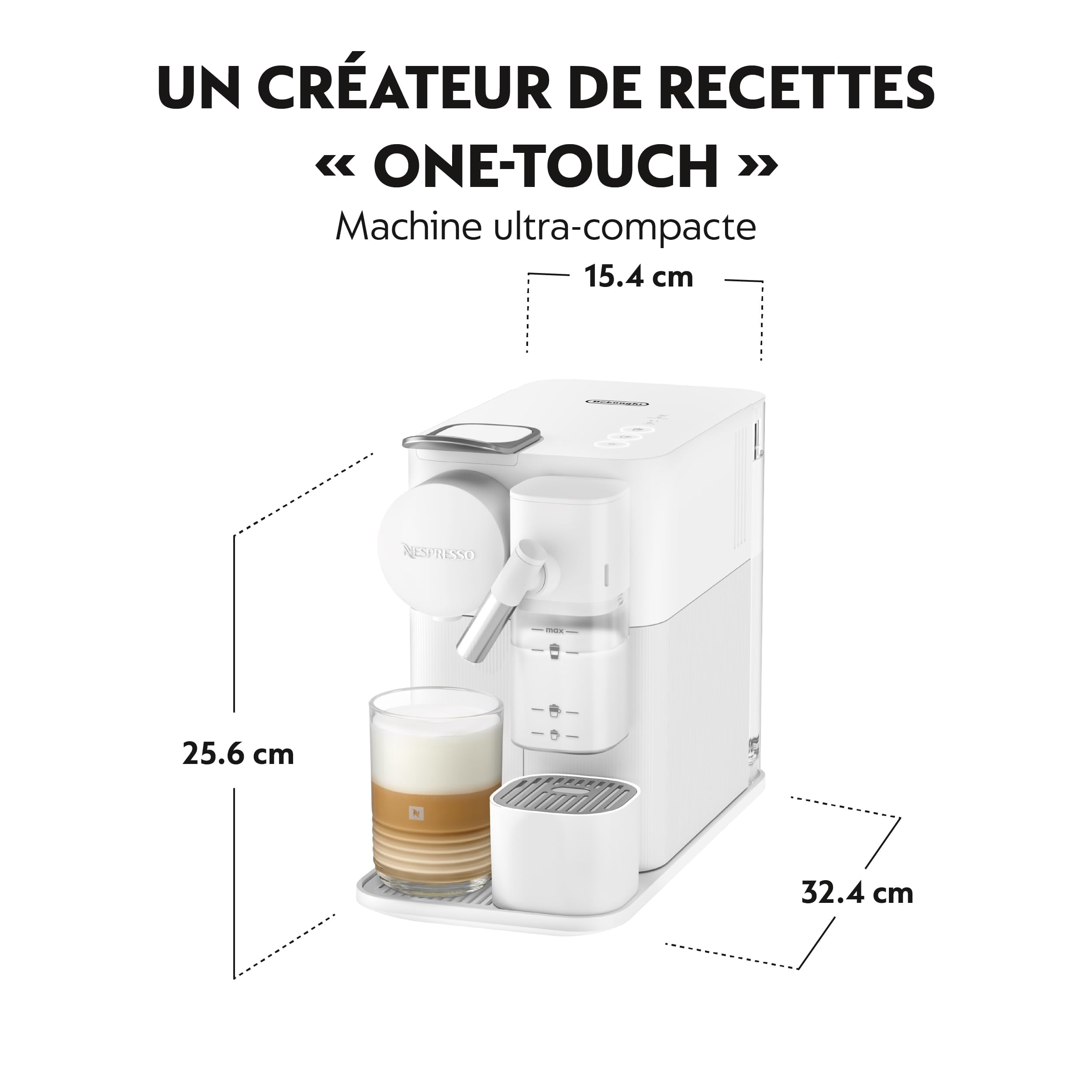 Kaffique - Lattissima One Kaffeemaschine Wiiss, 19 Bar + Willkommenskit, Wiiss