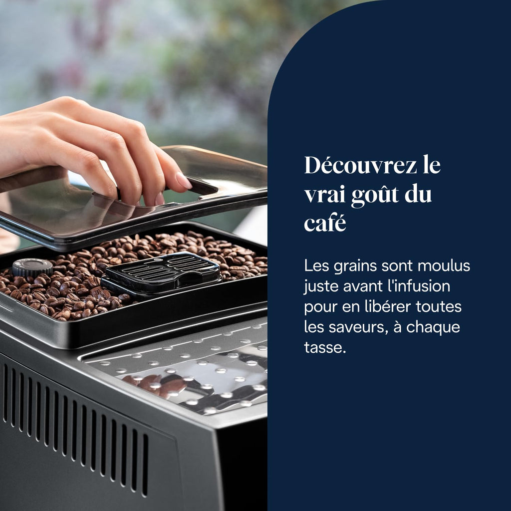 Kaffique - Magnifica S - Perfetti automatische Kaffeemaschine mit manuellem Milchschäumer, Schwarz