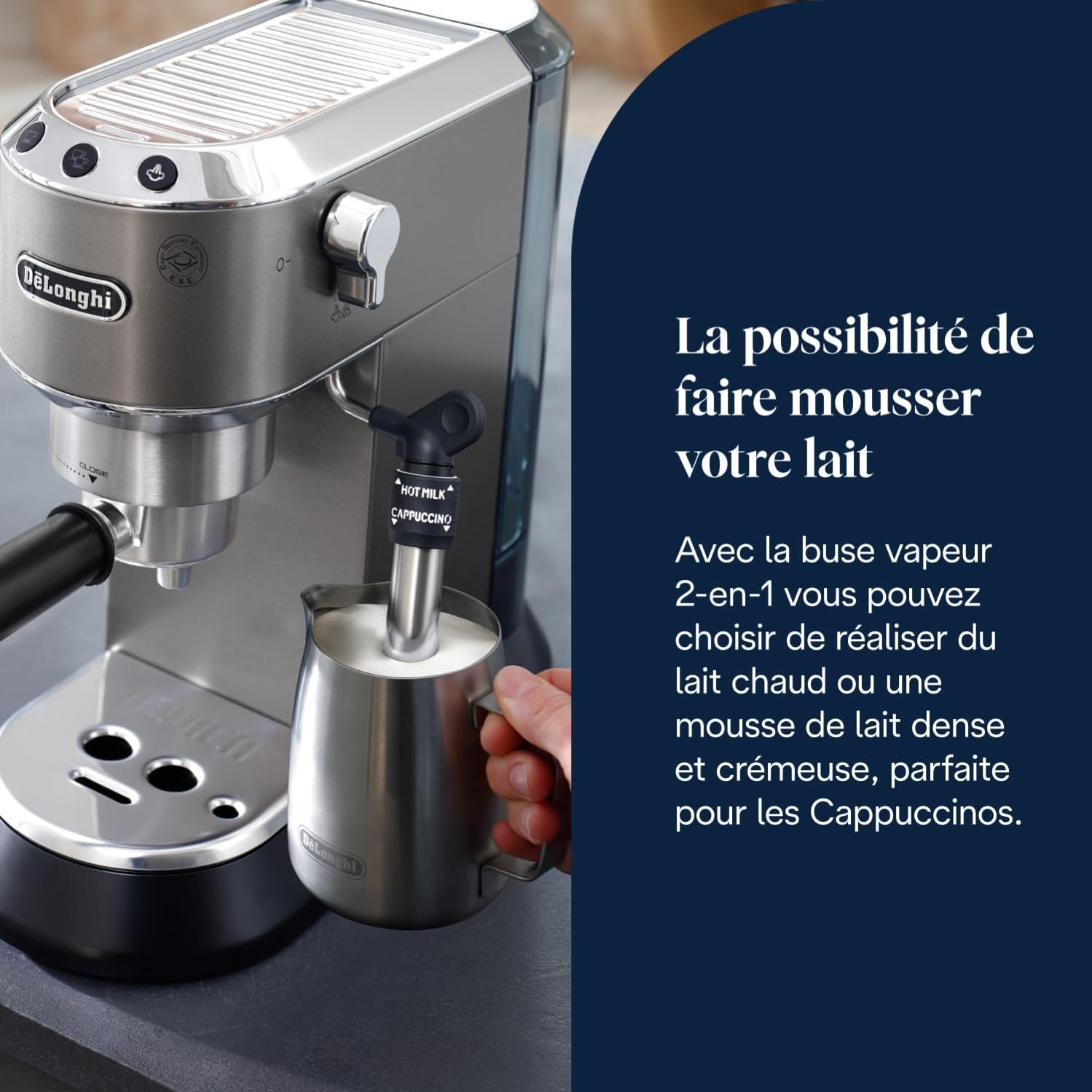 Kaffique - Dedica Style-Perfetto kompakti Espresso-Maschine, Titan