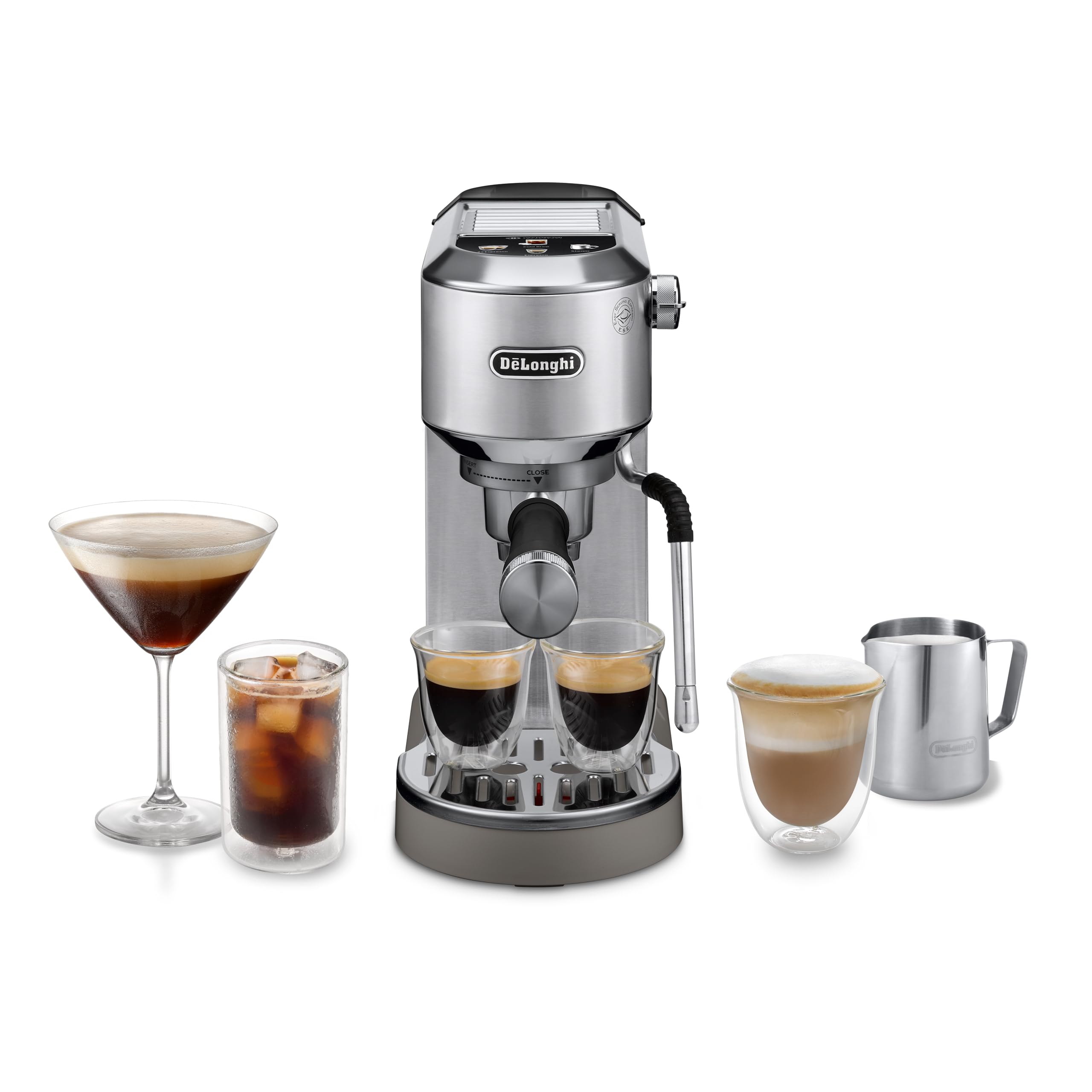 Kaffique - Dedica Duo Barista Kaffeemaschine mit Pomp, Espresso und Cold Brew, Metall