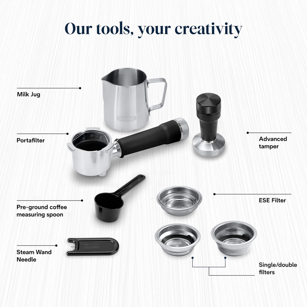 Kaffique - Dedica Duo Barista Kaffeemaschine mit Pomp, Espresso und Cold Brew, Metall