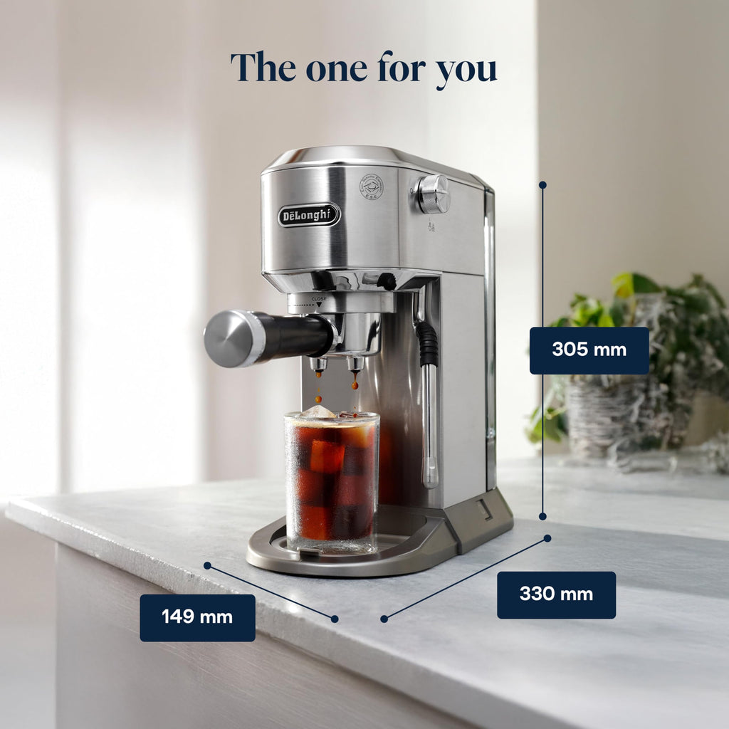 Kaffique - Dedica Duo Barista Kaffeemaschine mit Pomp, Espresso und Cold Brew, Metall