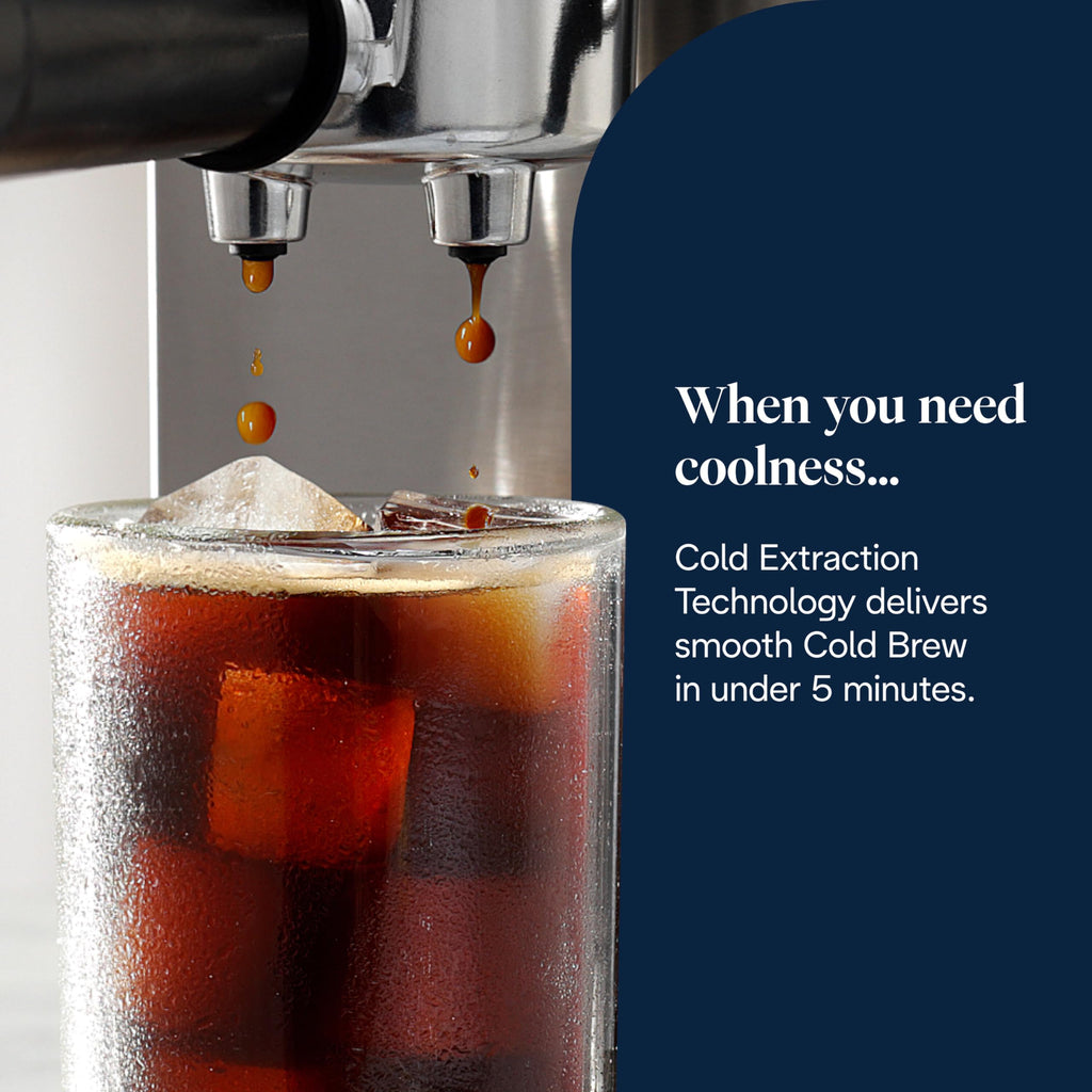 Kaffique - Dedica Duo Barista Kaffeemaschine mit Pomp, Espresso und Cold Brew, Metall