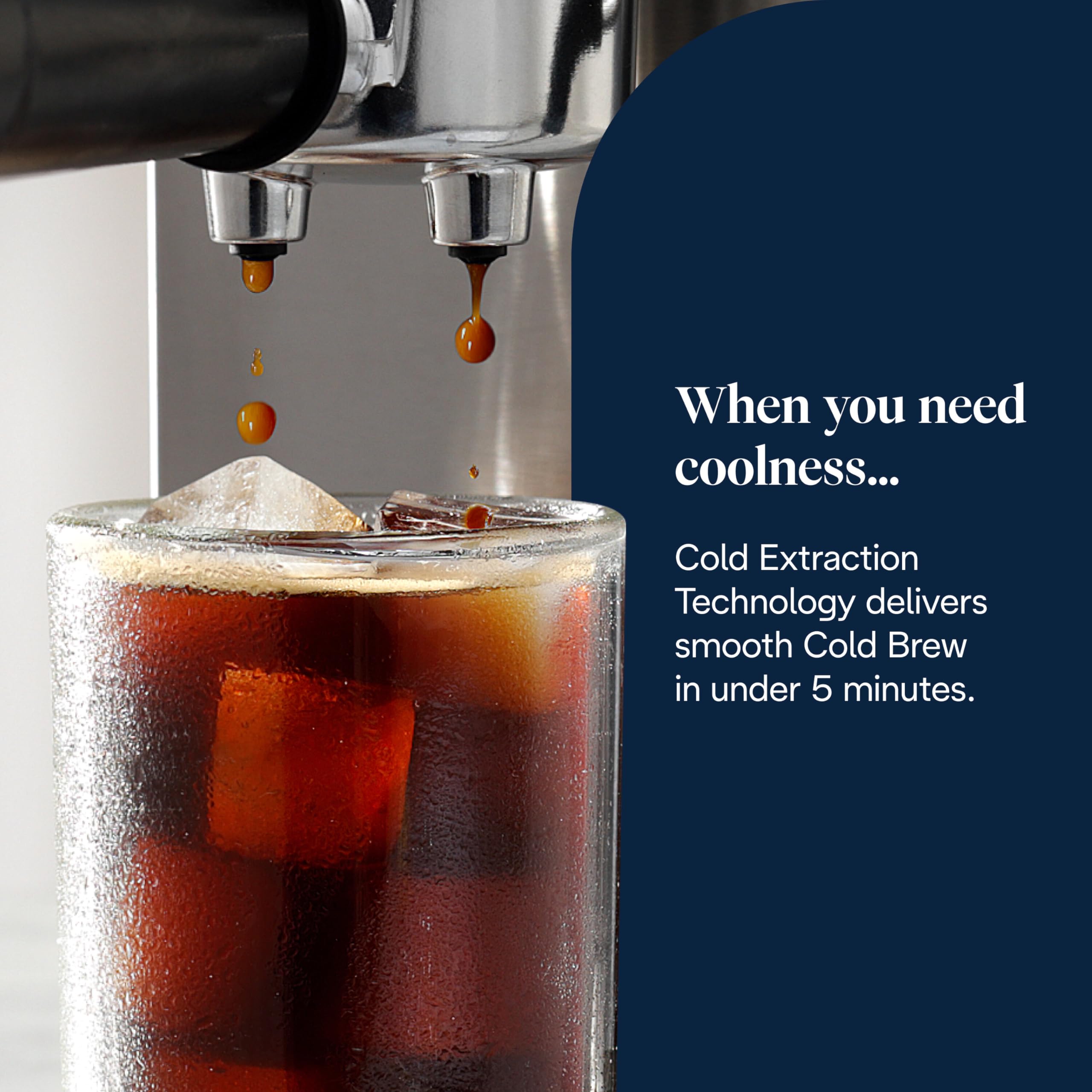 Kaffique - Dedica Duo Barista Kaffeemaschine mit Pomp, Espresso und Cold Brew, Metall