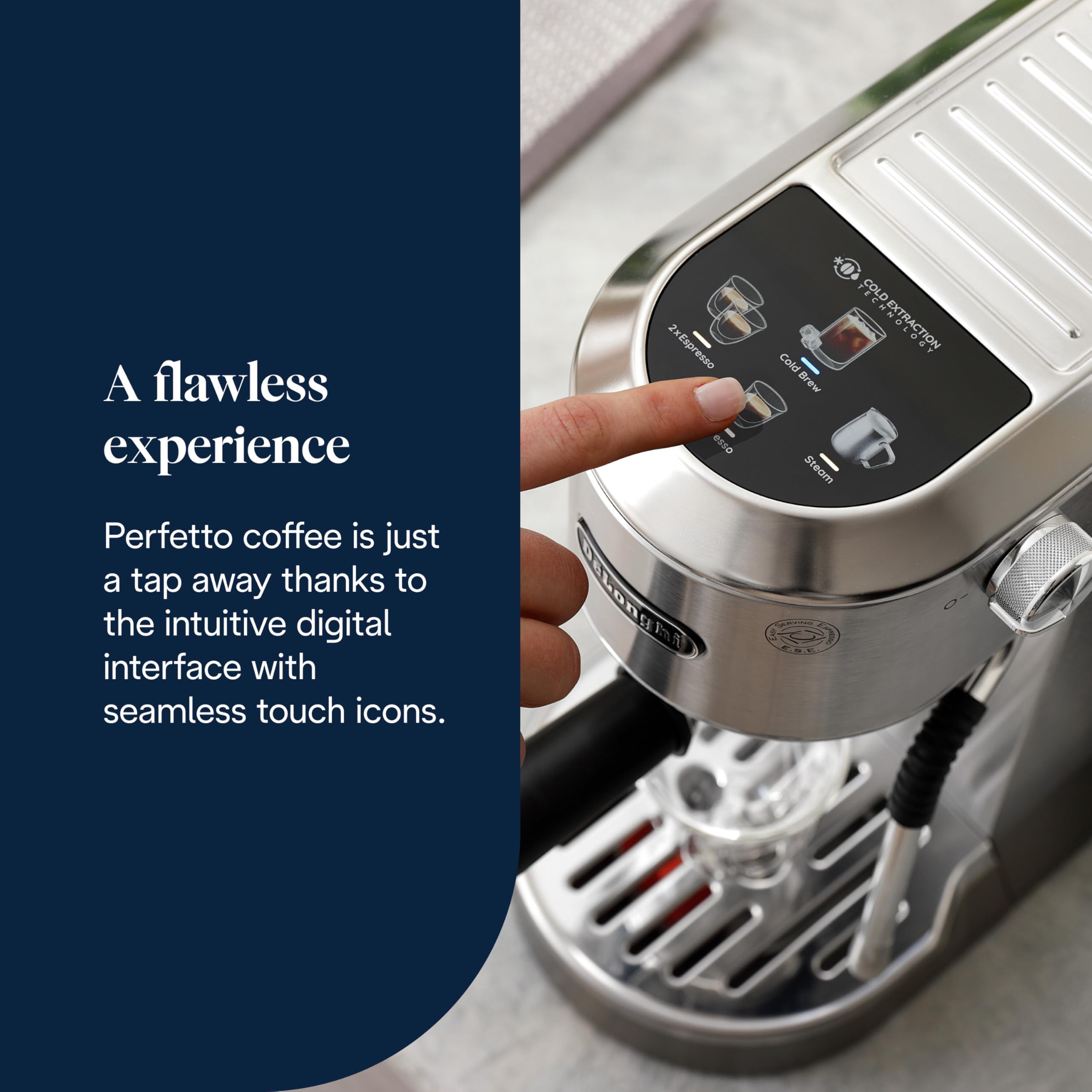 Kaffique - Dedica Duo Barista Kaffeemaschine mit Pomp, Espresso und Cold Brew, Metall